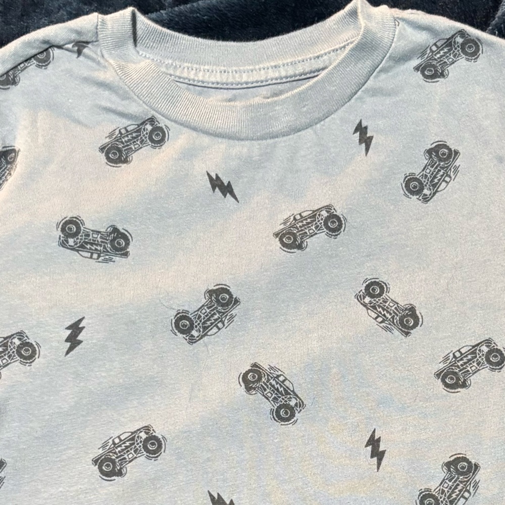 Stylish Gray Car Print Kids' T-Shirt